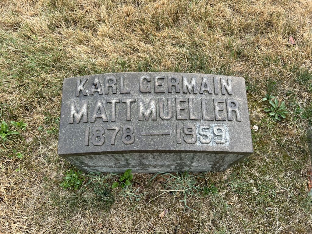karl germain at the riverside cemetery 